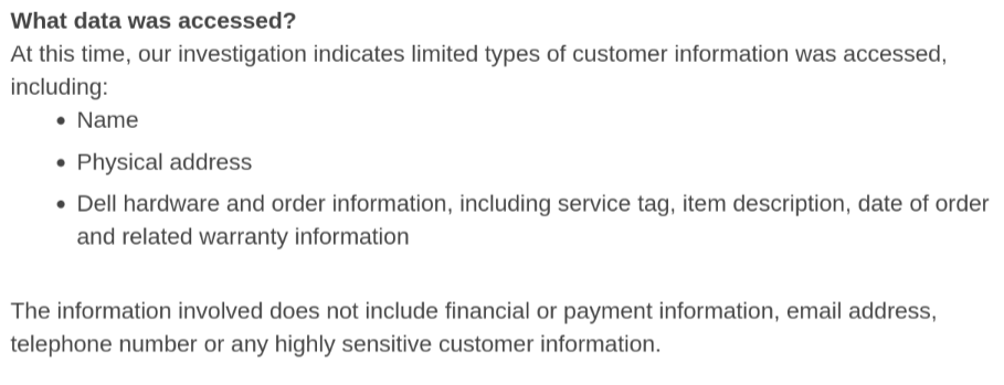 mikos's tweet photo. Nice @Dell so my physical address isn't considered as highly sensitive customer information 👍🤡 https://t.co/nfjPKtxA2p