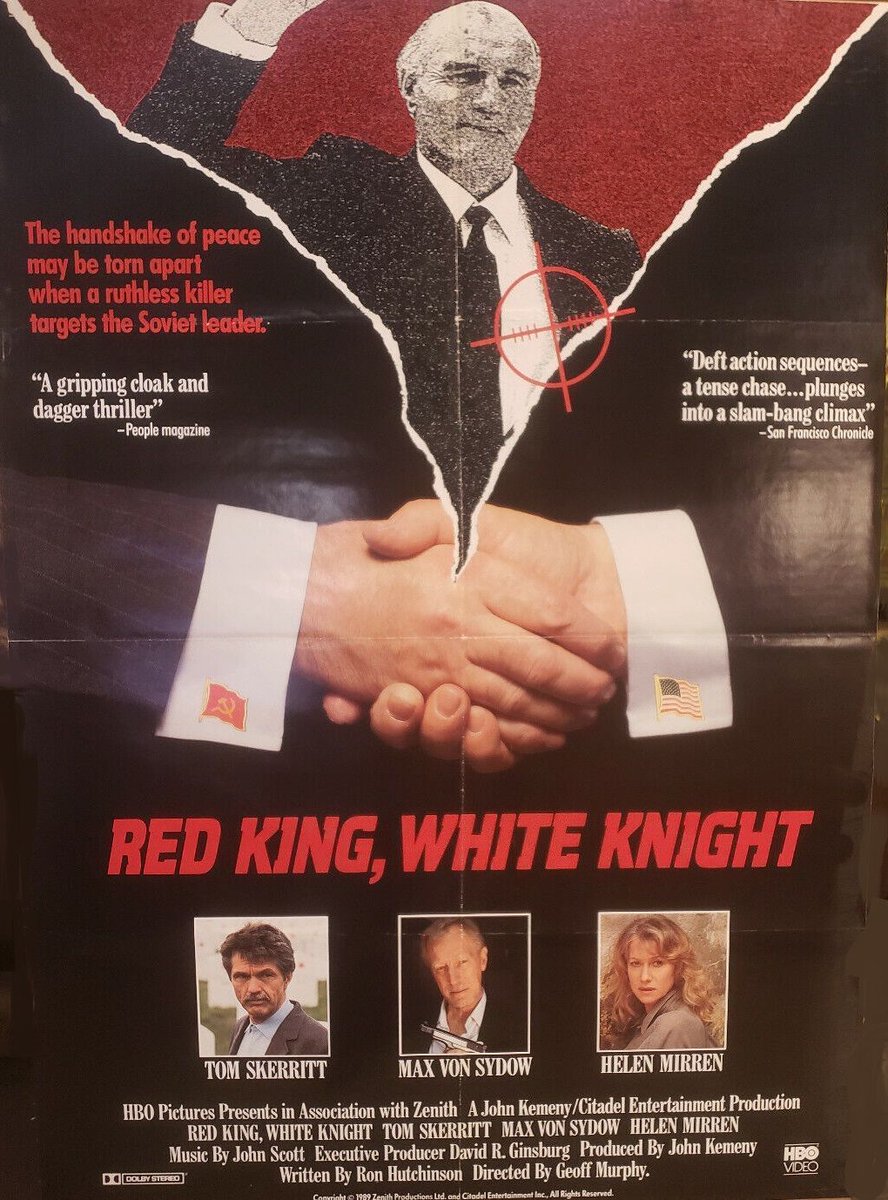 #TomSkerritt #HelenMirren #MaxVonSydow RED KING, WHITE KNIGHT (1989) 10:10pm a gripping cloak and dagger thriller on #TPTV
