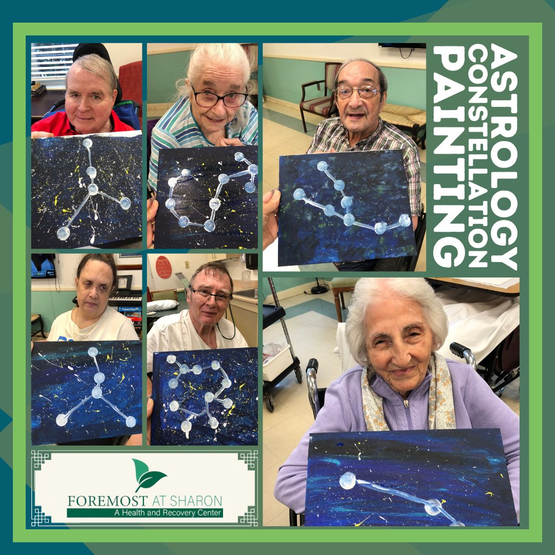 Our residents embarked on a celestial journey, exploring astrology, reading horoscopes, and crafting their own astrological constellations.🖌️🎨🌌

Witness their stellar masterpieces that reflect the beauty of the universe and the creativity within.

#AstrologyArt #CreativeTherapy