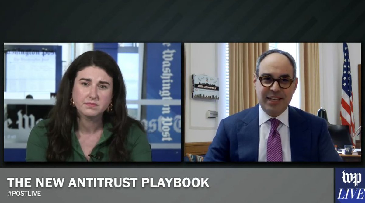 Jonathan Kanter — top U.S. antitrust enforcer and head of @JusticeATR — announces new task force targeting health care monopolies in interview with #PostLive. KANTER: We’re seeing health care insurance companies buying up, at an extraordinary clip, health care providers… This…