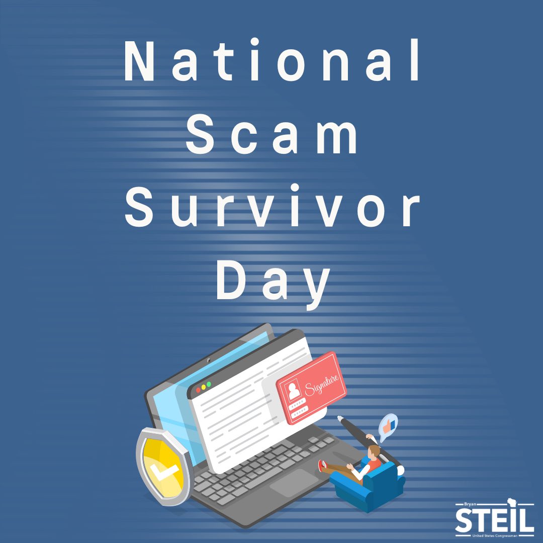 Scam survivors should not be defined by the scams they endured, but by their bravery coming forward. This week, I introduced a resolution to designate today as National Scam Survivor Day. By recognizing the survivors, we can continue working to prevent future scams.