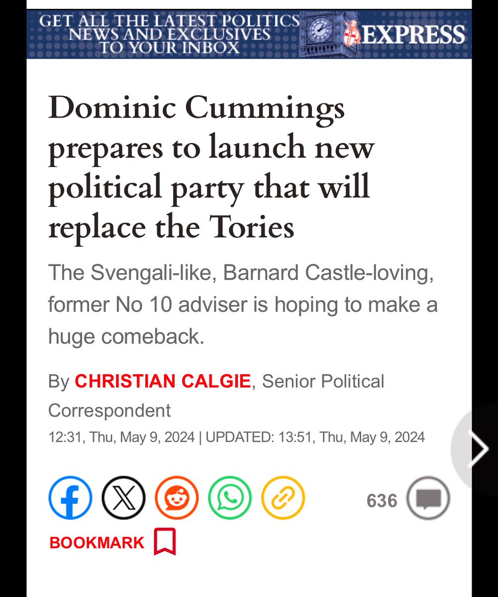 What should Dominic Cummings call his new political party?