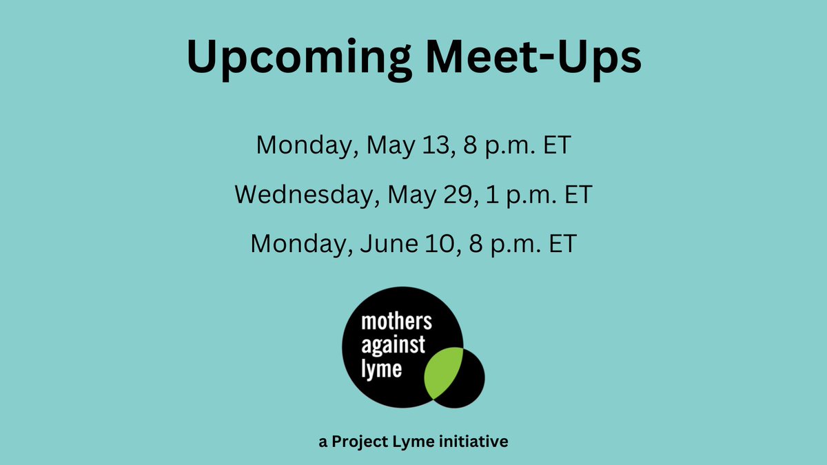 Are you raising a child with #LymeDisease and feeling overwhelmed? Mothers Against Lyme offers regular online meet-ups via Zoom, where you can connect with other #parents going through similar experiences and share helpful tips and support. Sign up today: projectlyme.org/event/mothers-…
