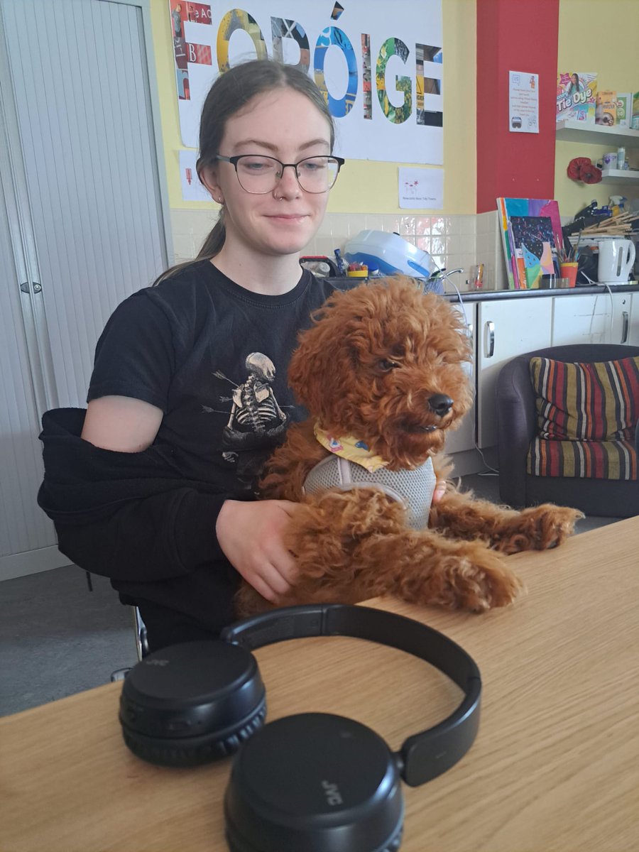 WestLKforoige's tweet photo. We had a special visitor day at the youth centre. We got to hang out with Theo the newest addition to one of the Foròige Creative Learning and Digital Hub members family. @Foroige

#petcare #weloveourpets #youthwork2024 #westlimerick102 #NewcastleWest #foroige #Limerick https://t.co/7ZBufpU6o6