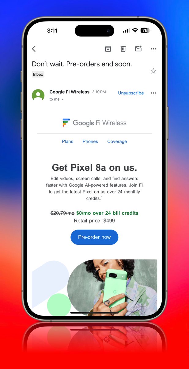 GoogleFi Wireless trying to get me to grab a #Pixel8a On Them 👀 

I mean, it is tempting  … 🤔