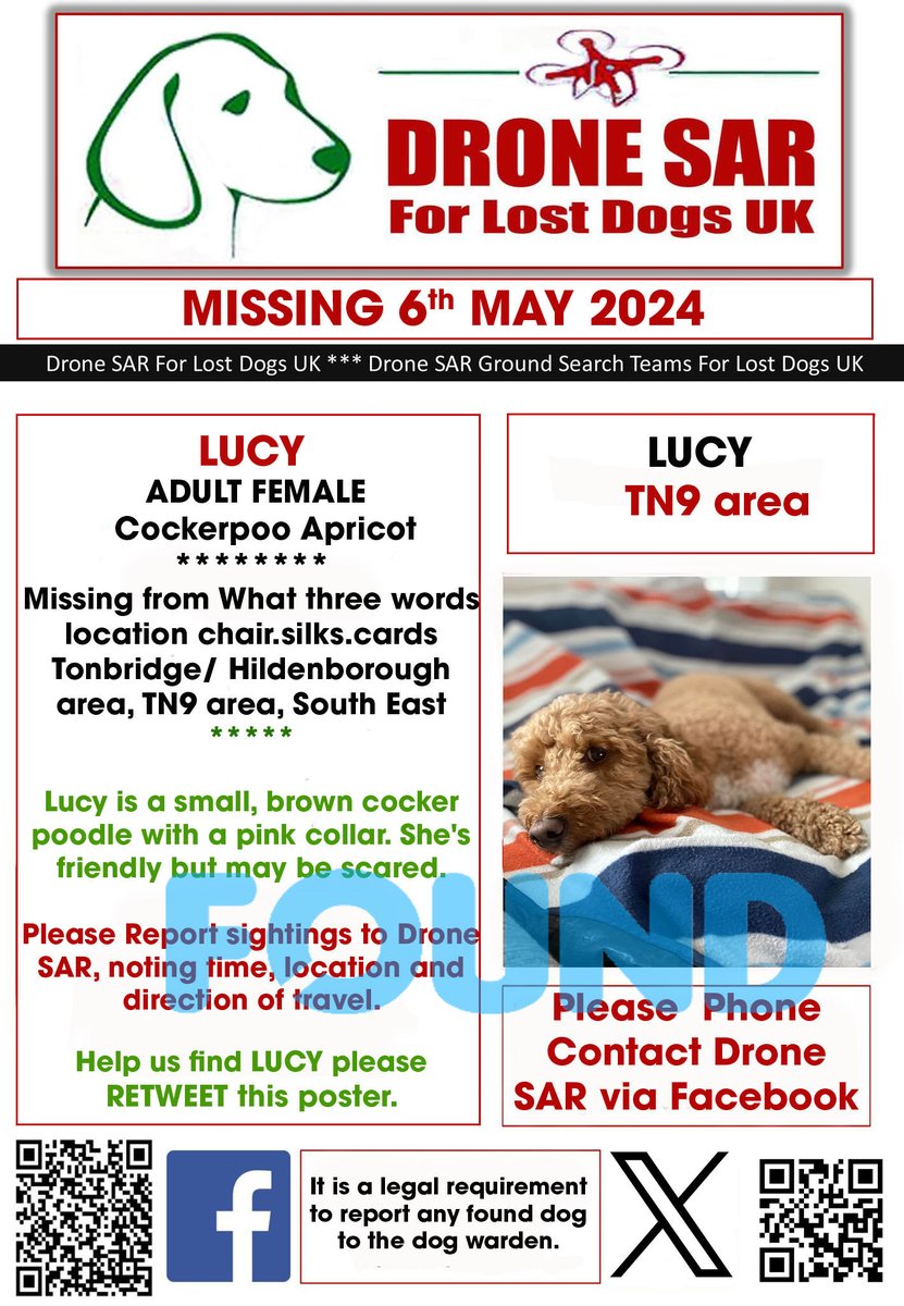 #Reunited LUCY has been Reunited well done to everyone involved in her safe return 🐶😀 #HomeSafe #DroneSAR