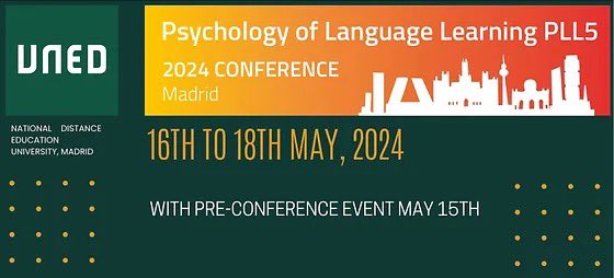 maloufi_kau's tweet image. Dear Colleagues,
I am excited to inform you that I will be presenting my doctoral research project, titled "The Experience of EFL Teachers: Unveiling Workplace Stress in Saudi Higher Education," at the upcoming 2024 Psychology of Language Learning (PLL5) Conference in Madrid 👇🏼