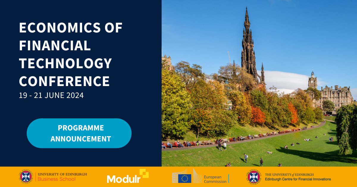 📢 We are delighted to announce the programme for this year’s Economics of Financial Technology Conference! Get ready for a dynamic lineup of talks, workshops, and networking sessions designed to inspire and empower. 👉 View full programme: edin.ac/3JOLK88 #EFT2024