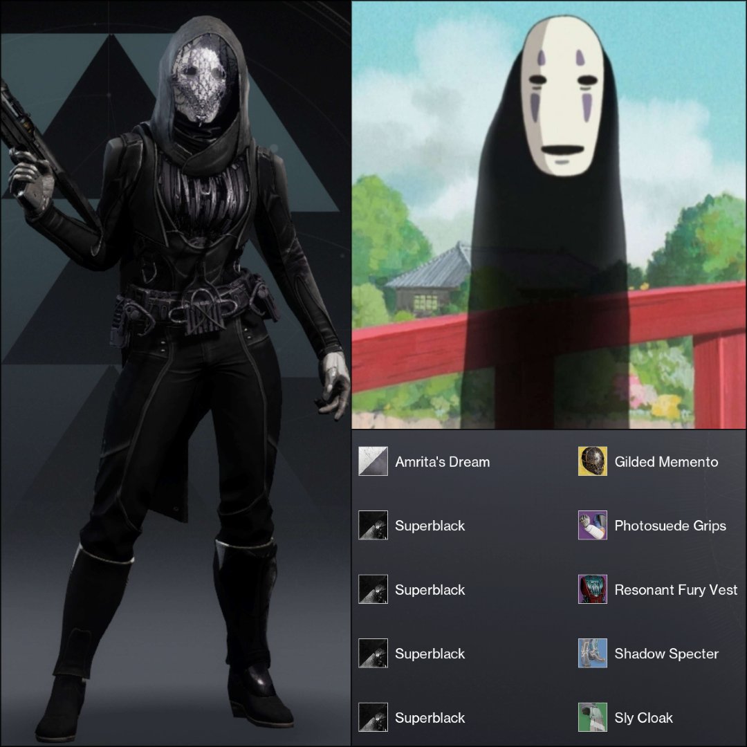 No Face from Spirited Away!
Credit to Julicious from my Discord for making this Hunter Fashion!
Follow for more Destiny Fashion!
#Destiny2 #Destiny2fashion #destinyfashion #destinythegame