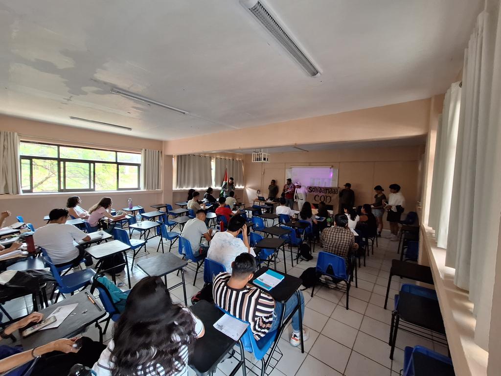 Inicia la campaña en solidaridad con Palestina en Morelos.

Con el pueblo Palestino, con los estudiantes estadounidenses!
Contra el genocidio y los conflictos que nos llevan a una guerra generalizada!

Estudiantes en Morelos, de la UAEM y UPN.
