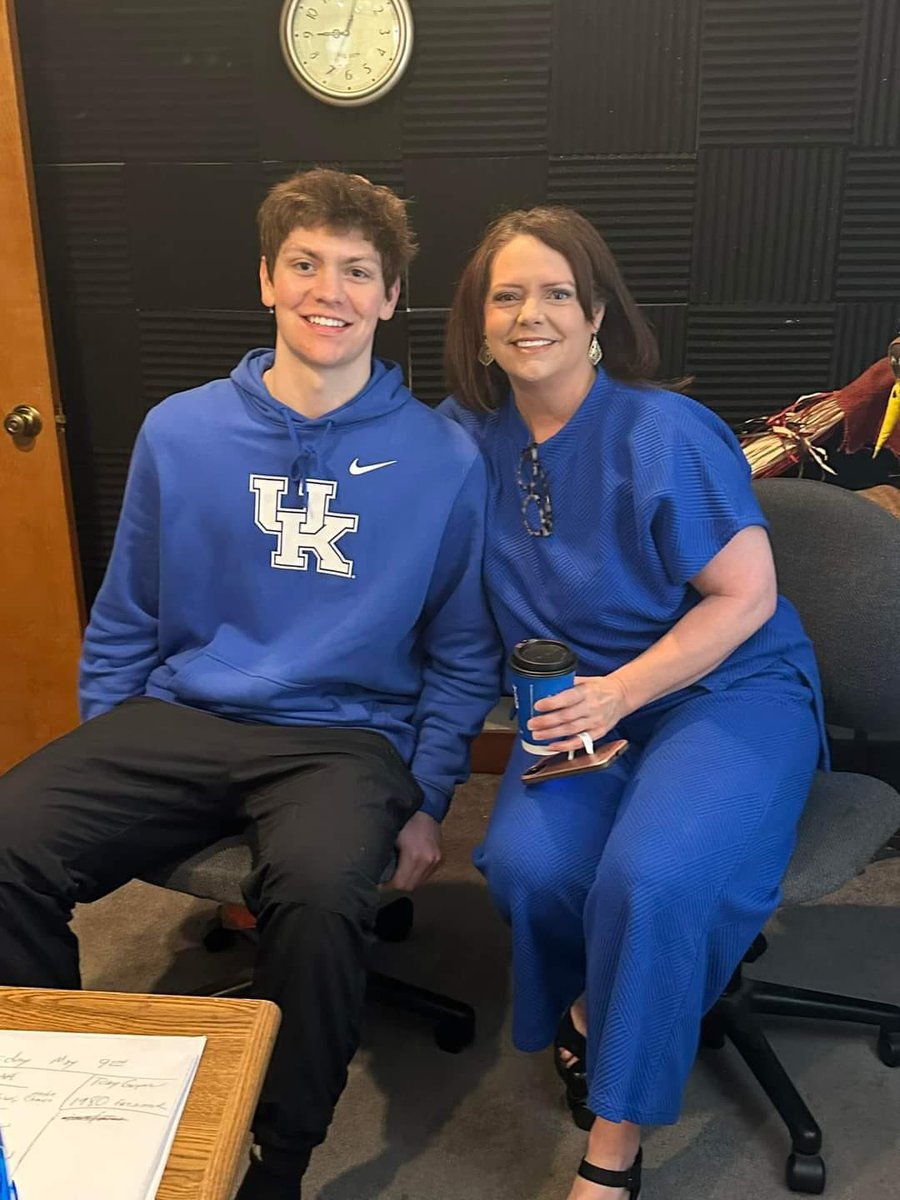 Harlan County, Kentucky’s very own, and newest Wildcat ...
   Trent Noah, with his mom Stacy.  💙🤍