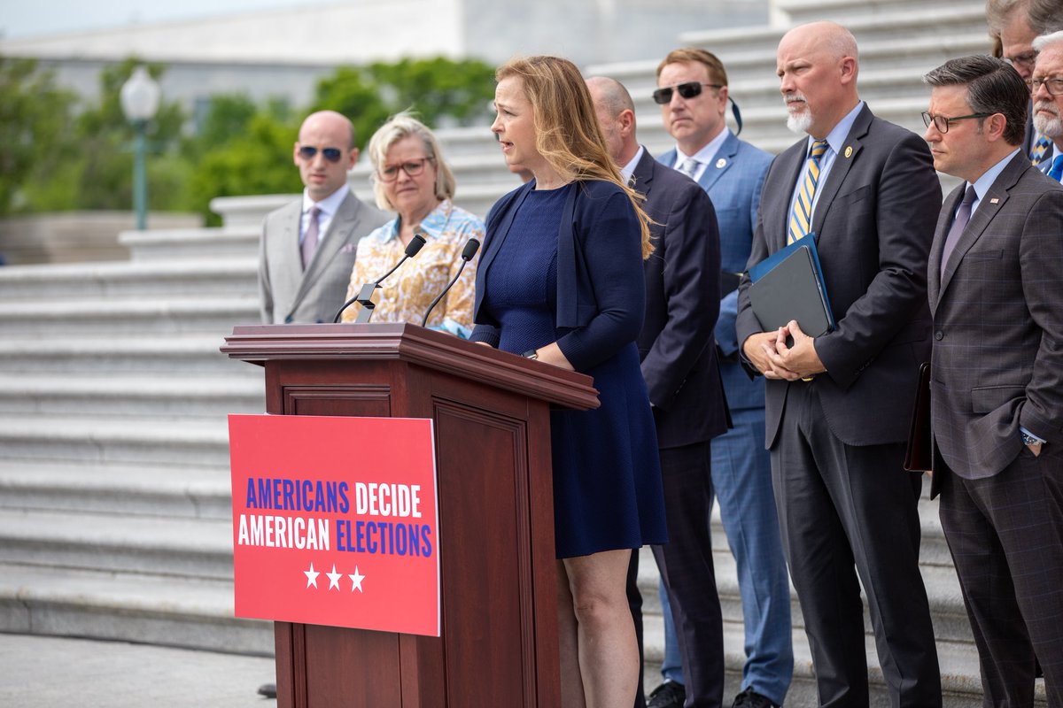 There are 179 days until the general election. Yesterday, I spoke on Capitol Hill to discuss the SAVE Act, which would require proof of American citizenship to register to vote in federal elections. We must protect the integrity of our elections. Who is with me? ✋