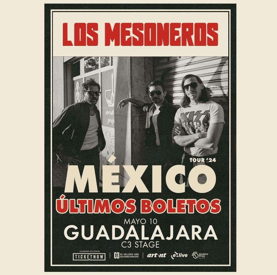 ¡Últimos boletos! Presentando su nuevo álbum, Nuestro Año (2024), la querida banda venezolana @LOSMESONEROS se presentarán en Guadalajara en el @C3Mexico con todo su catálogo discográfico este próximo 10 de mayo. ✨ 😍 Boletos disponibles: tinyurl.com/C3LosMesoneros