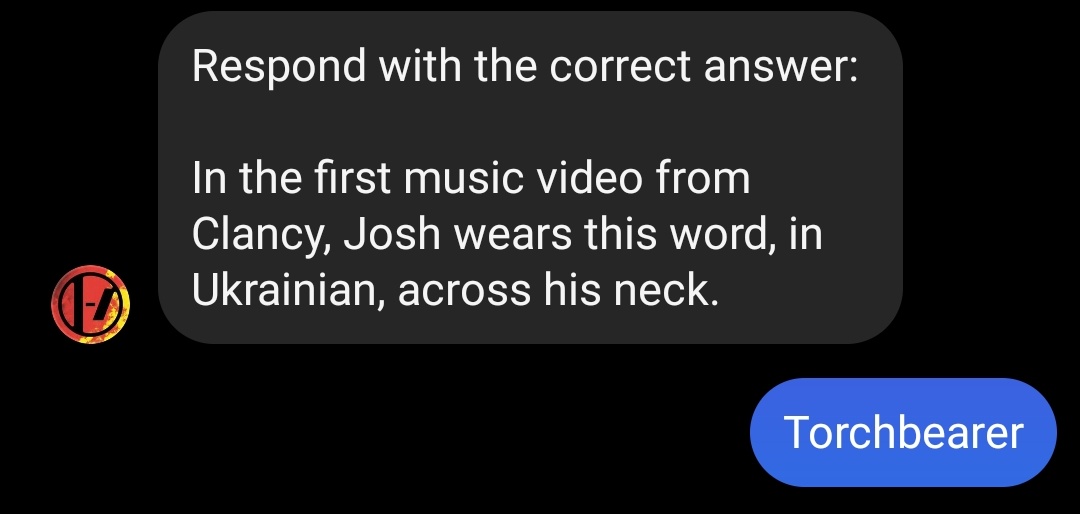 Viinchester's tweet image. These are the questions and answers for the small shows so far. 👀
(NYC: Exception
Berlin: Torchbearer/Corpsebearer
London: Paladin Strait
Mexico City: Antlers)
-
#TØP #TwentyOnePilots #Exception #Torchbearer #Corpsebearer #PaladinStrait #Antlers #NYC #Berlin #London #MexicoCity