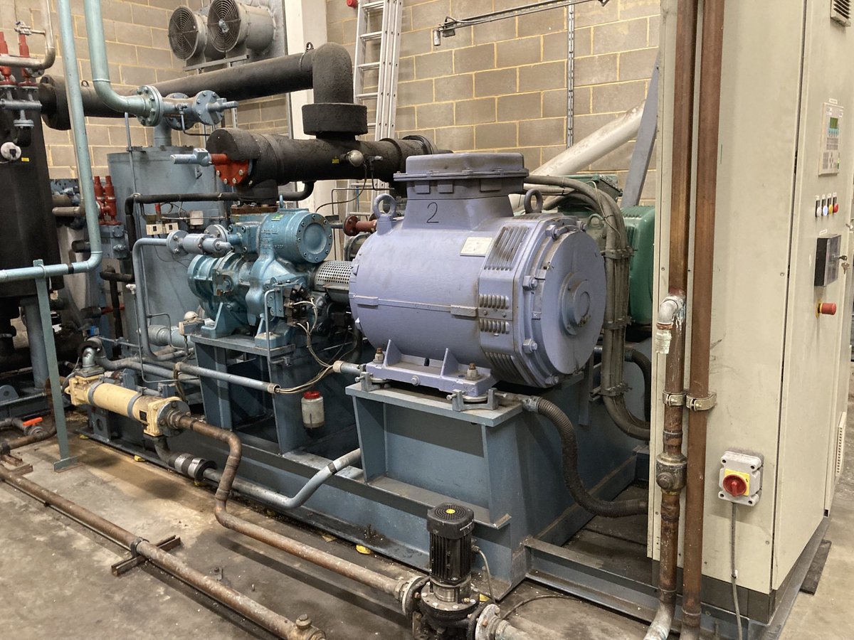 Interesting Energy audit Wednesday morning identifying many Energy saving opportunities at a vegetable processor. This is what an Ammonia chiller looks like #savingenergyeverywhereigo #manufacturer #chiller #cooling