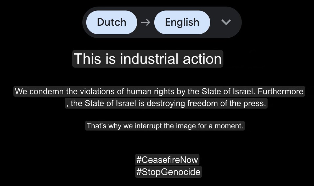 “We condemn the violations of human rights by the State of Israel.” 🇧🇪 Flemish Eurovision broadcaster, VRT, displays a message before the broadcast of the Second Semi-Final of Eurovision 2024. #BanIsraelFromEurovision