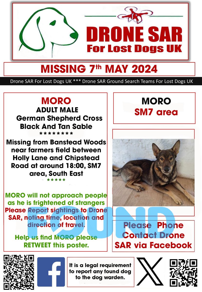 #Reunited MORO has been Reunited well done to everyone involved in his safe return 🐶😀 #HomeSafe #DroneSAR