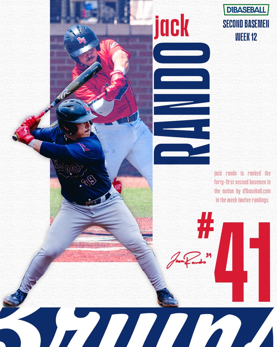 Belmont Baseball (@belmontbaseball) on Twitter photo Two of the best in the nation‼️
<a href="/butter_landers1/">Mason Landers</a> and <a href="/jackrando_/">Jack Rando</a> are ranked in the <a href="/d1baseball/">D1Baseball</a> Week 12 Positional Rankings.
#ItsBruinTime Two of the best in the nation‼️
<a href="/butter_landers1/">Mason Landers</a> and <a href="/jackrando_/">Jack Rando</a> are ranked in the <a href="/d1baseball/">D1Baseball</a> Week 12 Positional Rankings.
#ItsBruinTime