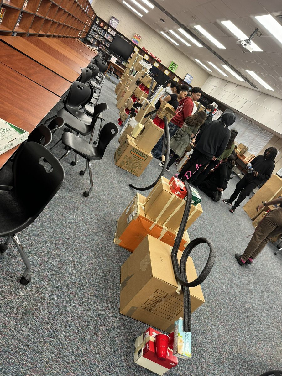 Work hasn’t stopped! 8th grade science students are still engaged in learning by creating a roller coaster for our STEAM unit. Scholars had to analyze friction and gravity, potential and kinetic energy, and budgets. Looking forward to the finished products!