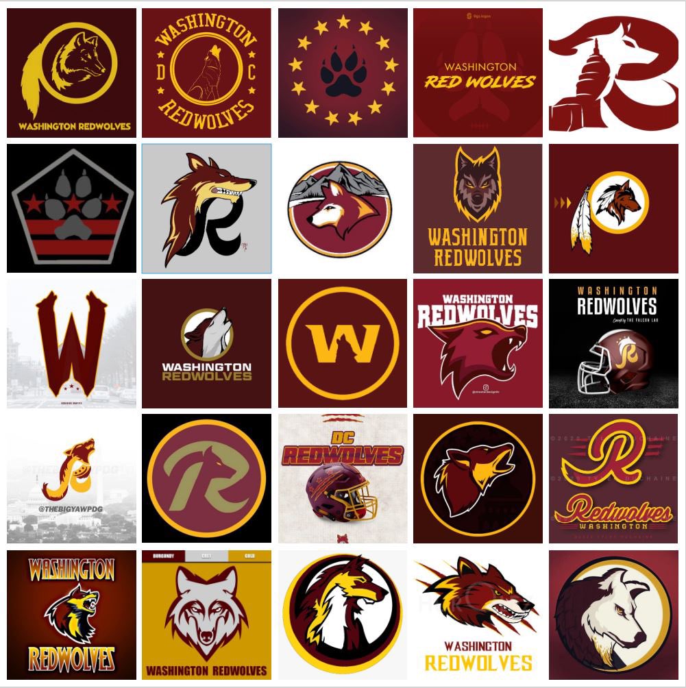 TheDCWolfpack's tweet photo. Just a reminder of all the hard work from the concept artists.
#redwolves #httr #redskinsnamechange #redskinsrebrand #concept #logos #custom #httredwolves #dmv #washington #nfl #namechange #football #nflpa #thedcwolfpack #washingtonwolves #washingtonfootball https://t.co/dNiG1cj3aA