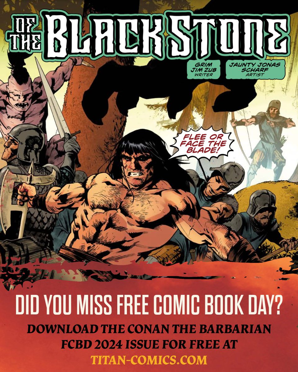 If you missed your chance to venture into the realm of your local comic merchant to snatch up the Conan The Barbarian Free Comic Book Day 2024 tome, fear not! A remedy lies at hand! You can now seize a free PDF at titan-comics.com/news/download-… #conanthebarbarian #freecomicbookday #FCBD