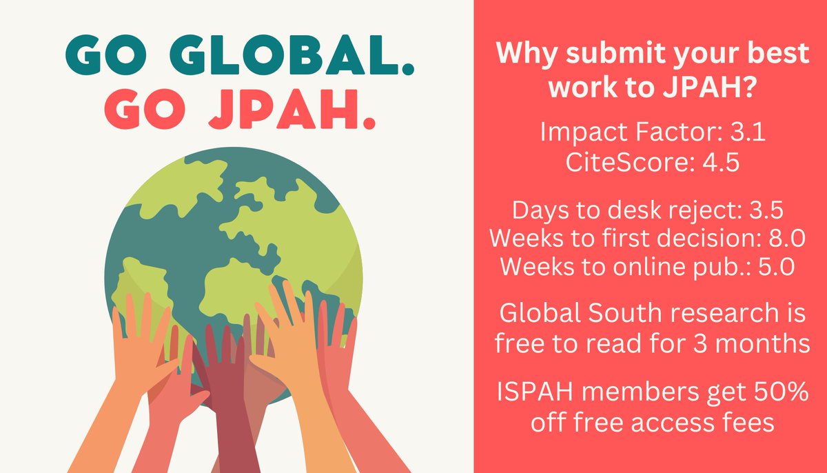 Keep JPAH in mind for your next high-impact paper! @ISPAH @GoPAnetwork @StudySunrise @PAAmovewithUS @ASPActivity @DEPASS_EU @INTUE_ @EASOobesityECN @ProPASSconsort @activehealthyk1