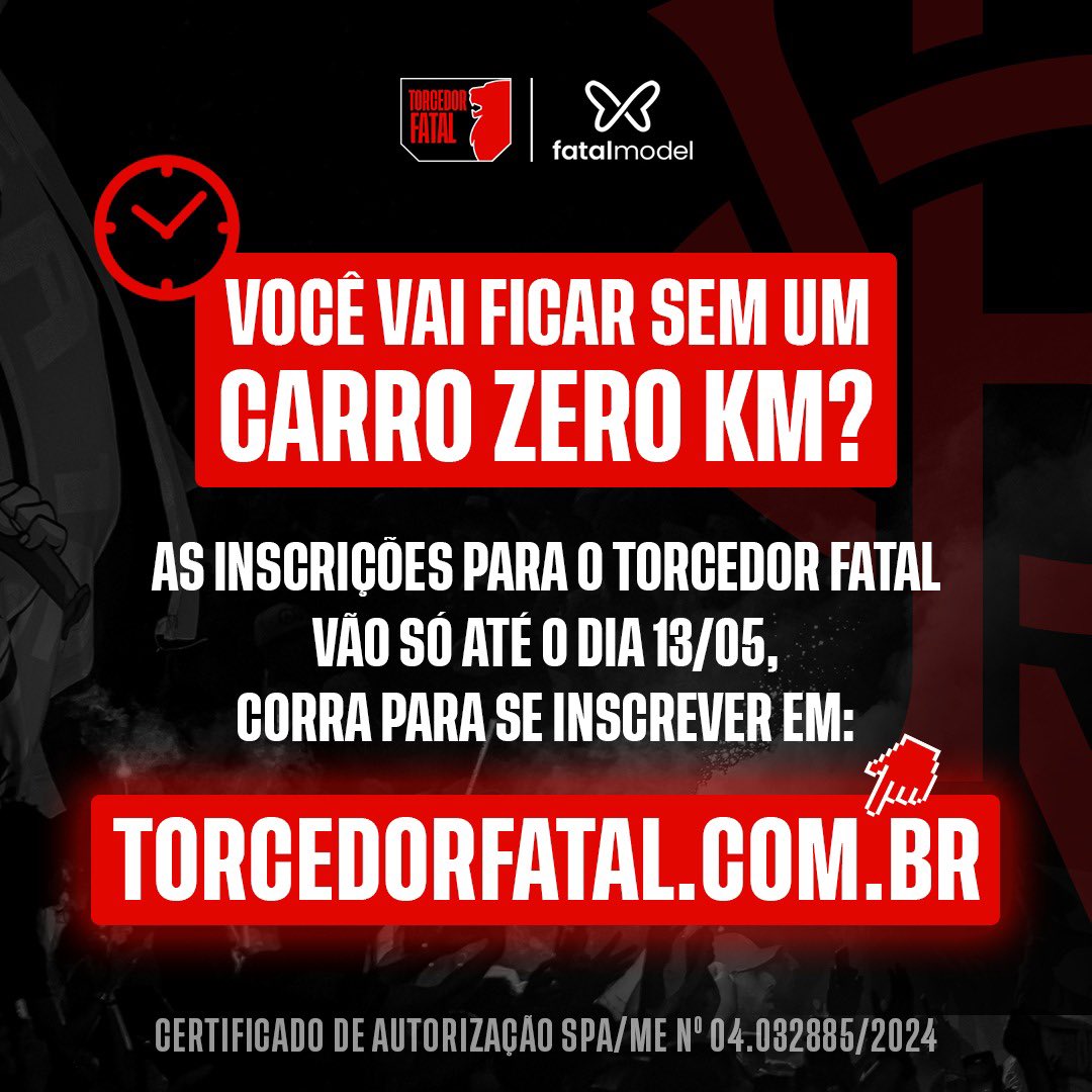 Você ainda não se inscreveu para ganhar um carro zero km da @FatalModel? Faltam poucos dias, inscreva-se já! Os passos são muito simples e você consegue fazer de onde estiver: 1️⃣ -> Tire ou selecione qualquer foto que apareça o escudo do Vitória e o logo da Fatal Model; 2️⃣ ->