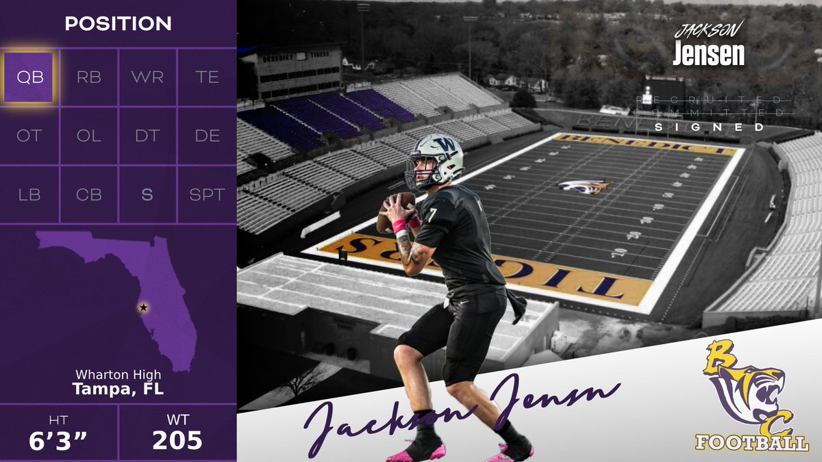 Tiger Nation! Please Welcome

<a href="/JacksonJensenQB/">Jackson Jensen</a> 

#VISION2024 | 🟣🟡🐅