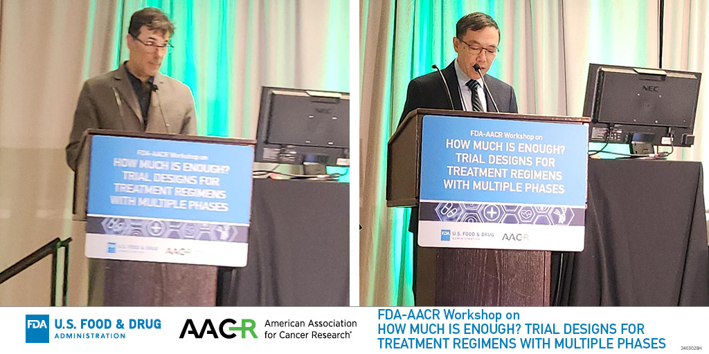 .@US_FDA's Bernardo Hoddock Lobo Goulart moderated a session on the Future of Registrational Trials With Multiple Arms. The session starts with a presentation by Minghua Shan of Bayer Pharmaceuticals. @Lobo_Goulart #AACRSciencePolicy
