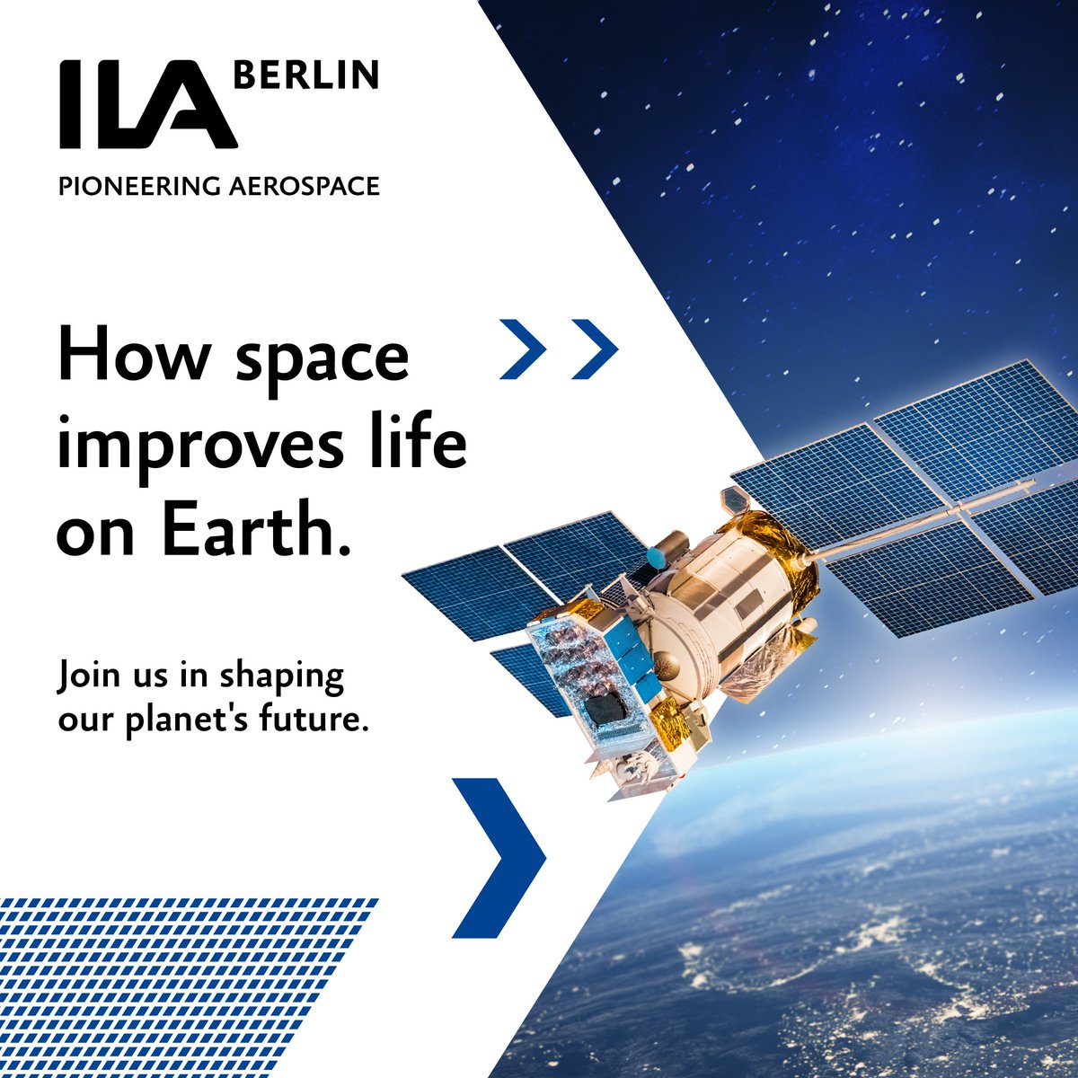 HOW SPACE IMPROVES LIFE ON EARTH. Join us in shaping our planet's future. How can we secure the future of our planet with space technology? Find out - at #ILA24. #PioneeringAerospace #sponsored ila-berlin.de/de?utm_campaig… #sponsored