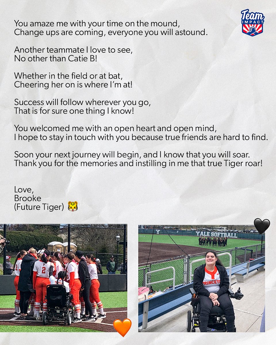 “You welcomed me with an open heart and open mind, I hope to stay in touch with you because true friends are hard to find.” Brooke surprised the @PUSoftball seniors with a heartfelt poem on senior day to thank them for being such amazing teammates & friends! #AllInAllTogether