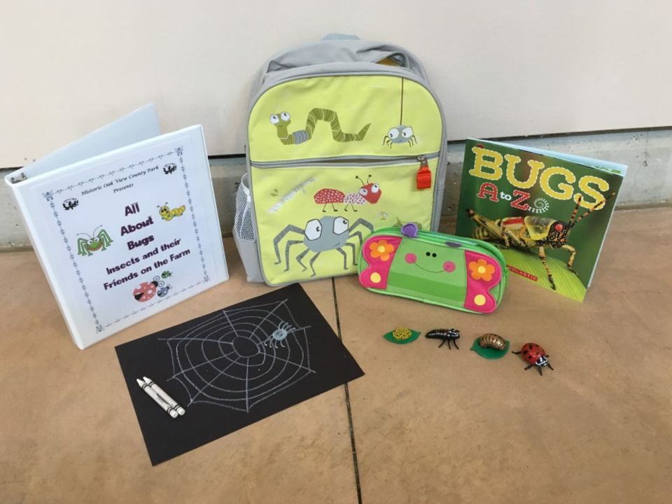Check out the featured Adventure Backpack from #HistoricOakView County Park! All About Bugs is for elementary ages and teaches kids about insects and how they help around the farm. Backpacks can be checked-out in the Farm History Building.