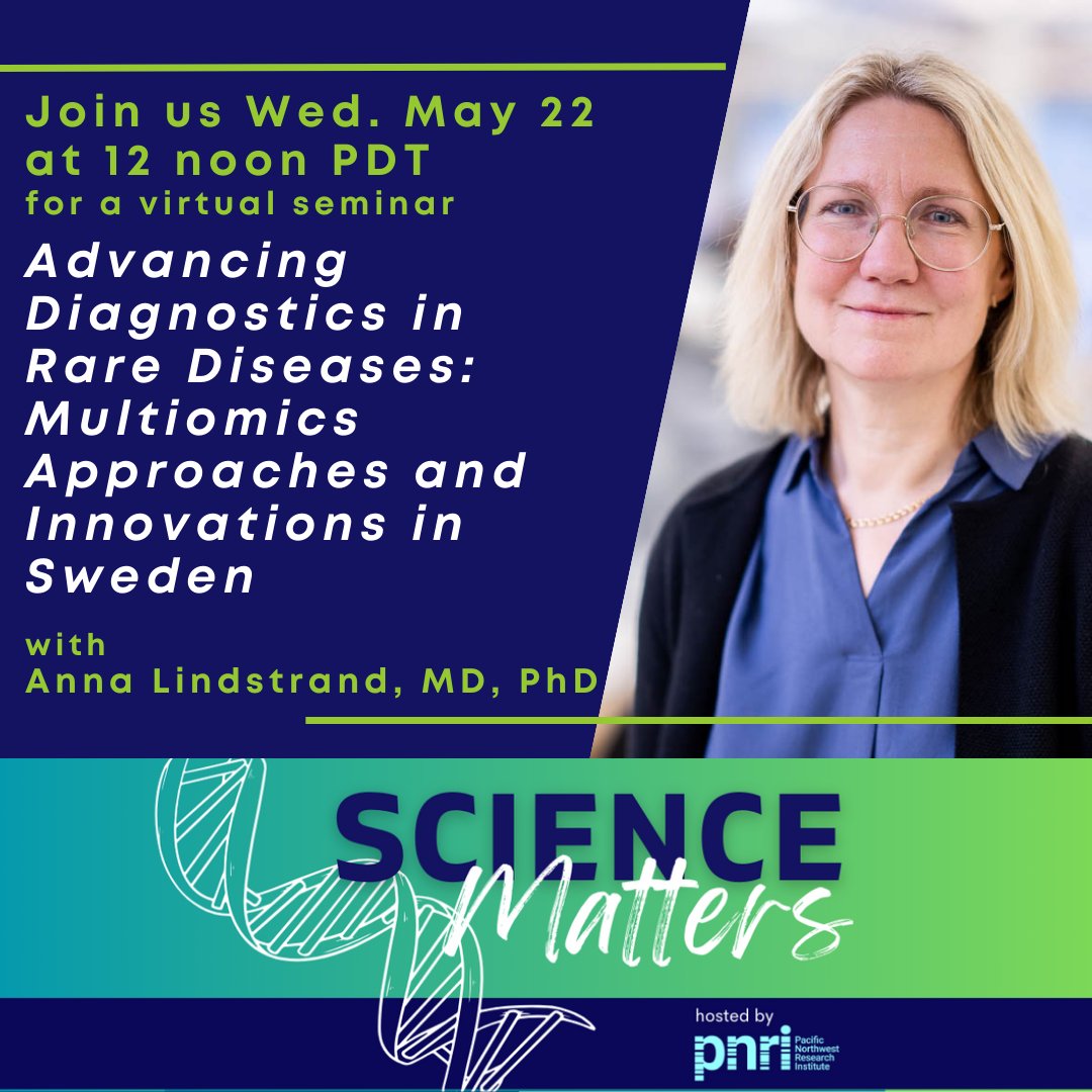 Save the date! Join us on May 22 at 12pm PT for our Science Matters seminar with Dr. Anna Lindstrand. 🔬 Discover how multiomics is helping diagnose rare diseases. Register for free today! ow.ly/Lm3A50RzXl9
@MCBseattle @GREGoR_research
#geneticresearch
#rarediseaseresearch