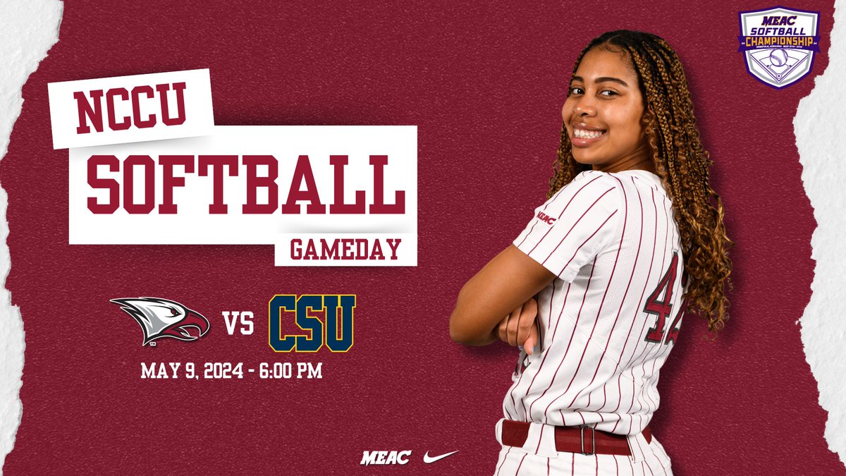 GAME DAY! In a rematch of the 2023 title game, the NCCU softball team will try and defeat Coppin State in Thursday's postseason showdown at 6 p.m. The winner will advance to the 2024 MEAC Softball Championship title game(s) on Saturday. #EaglePride