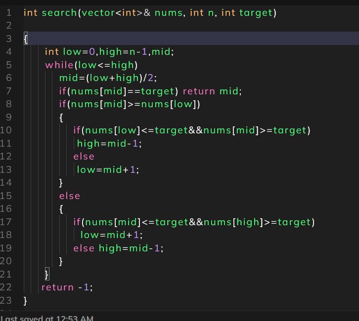 vinaykaran1112's tweet image. Day69/100
#100dayofcodechallenge
I worked with another problem on binary search, this time we need to find an element in a rotated and sorted array. As mentioned earlier, I implemented it using binary search and it was fun to learn.