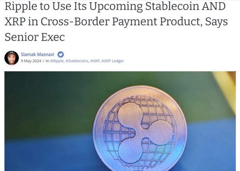 🚨 JUST IN: RIPPLE TO USE $XRP & STABLECOIN IN CROSS-BORDER PAYMENT PRODUCT !! 👀📈

Ripple Plans To Leverage Its Stablecoin In The Existing Real-World Cross-Border Payment Products Alongside XRP !! 💥🚀

The Combination of These Two Financial Instruments Will Enhance Scalability…