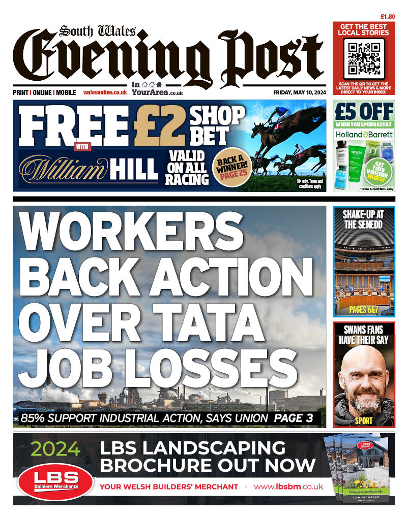 Here's the front page of Friday's South Wales Evening Post newspapersubs.co.uk/SEP #TomorrowsPapersToday