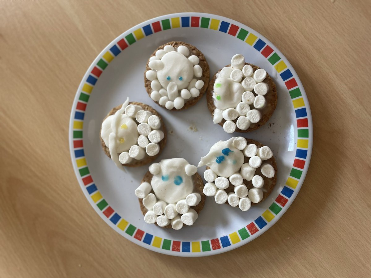 After school club - no bake baa-lamb biscuits