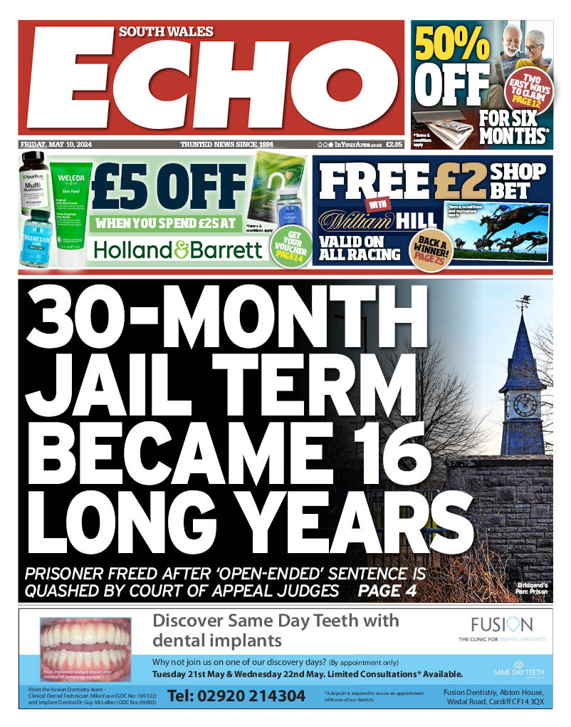 Here's the front page of Friday's South Wales Echo newspapersubs.co.uk/SWS #TomorrowsPapersToday