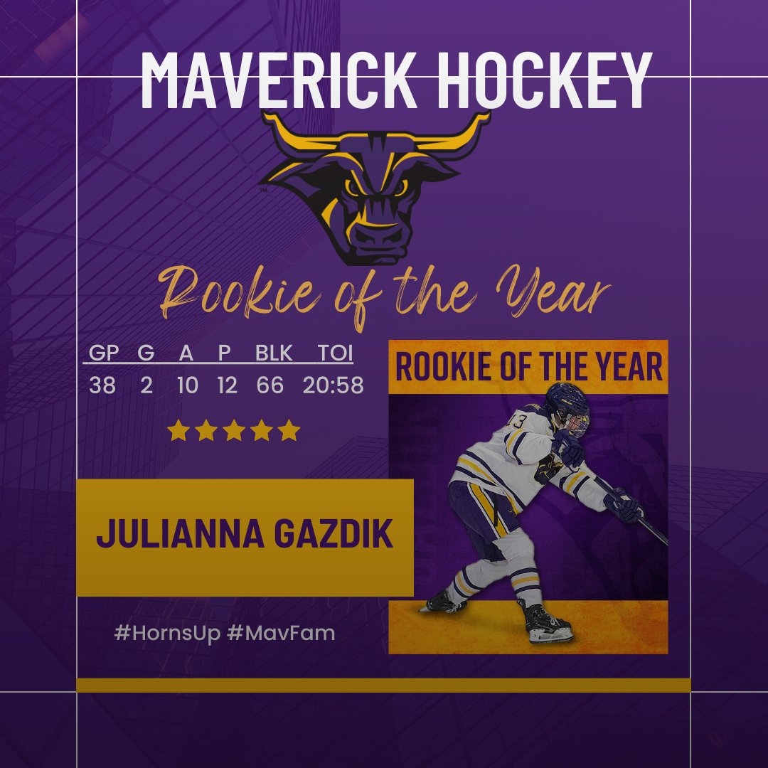 Congratulations to our 2023-24 Team Award Winners. Rookie of the Year - @GazdikJulianna #HornsUp #MavFam