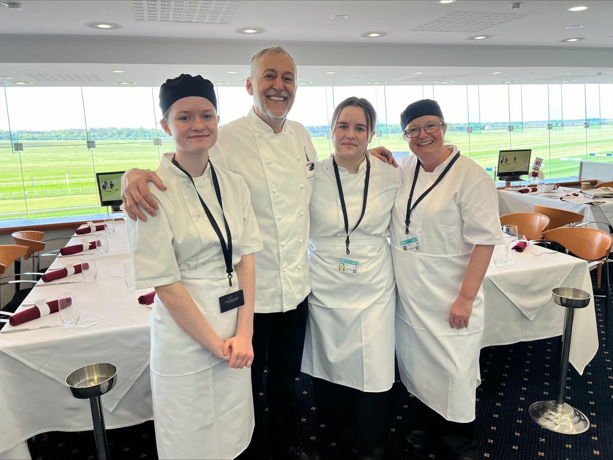 Two year 11 students were invited to work with the Roux team in the Champions Gallery kitchen at The Rowley Mile Racecourse during The Guineas Festival. During the experience they acquired a range of new skills in food preparation and presentation.
