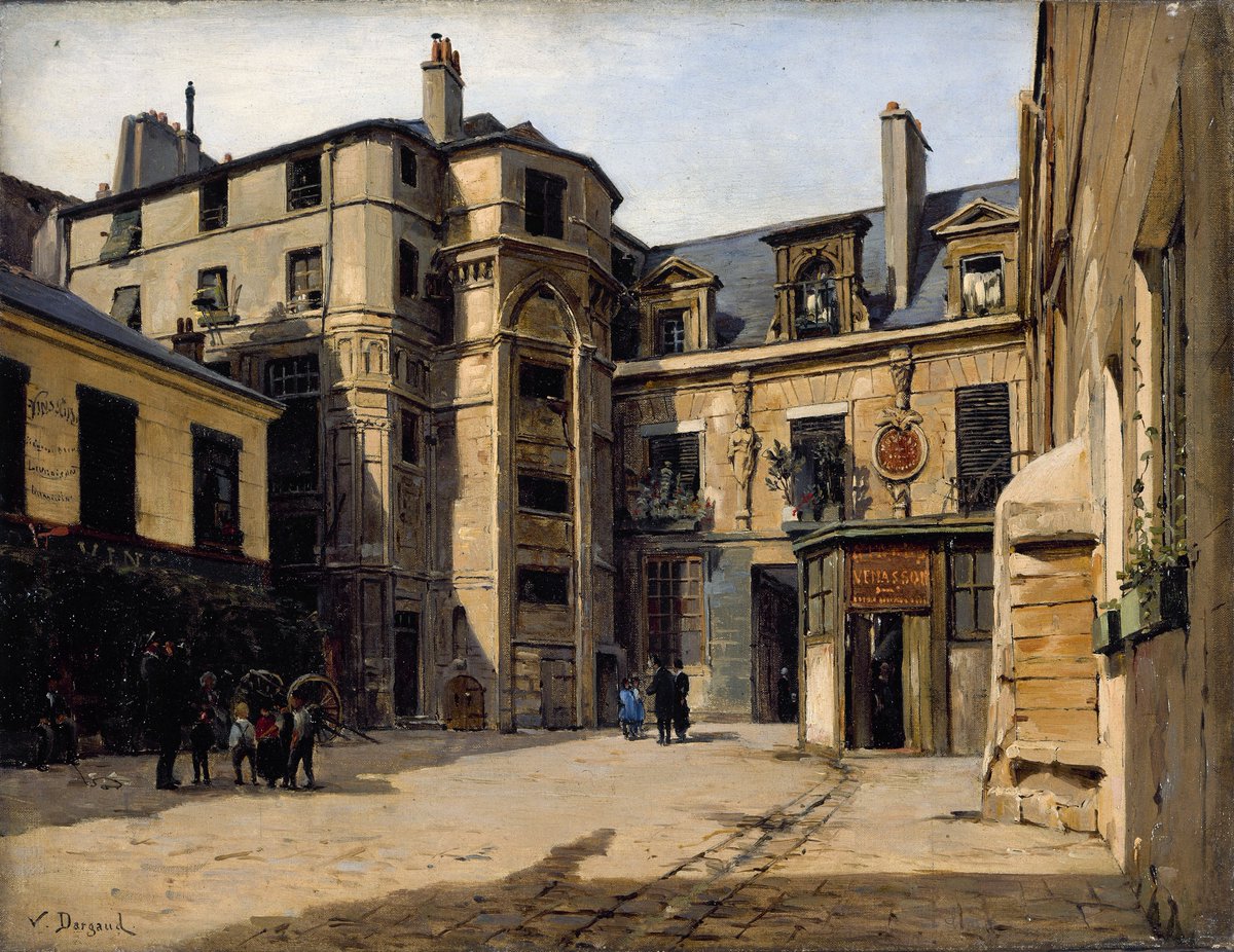 Paul Joseph Victor Dargaud,  1873 - 1921,  French painter;  L'Hôtel du Prévôt, passage Charlemagne