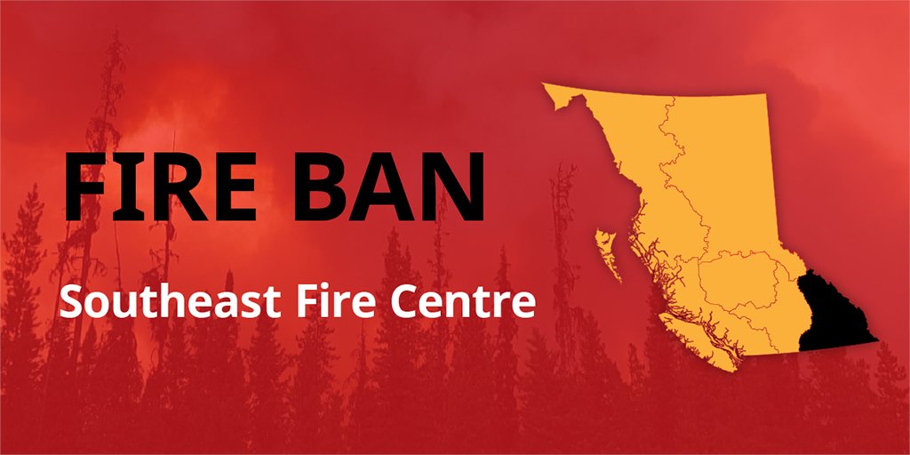 In order to prevent wildfires caused by Category 3 open burning and to protect public safety, effective at 12 p.m. (noon) PDT on Friday, May 17, 2024, Category 3 open burning will be prohibited throughout the Southeast Fire Centre.