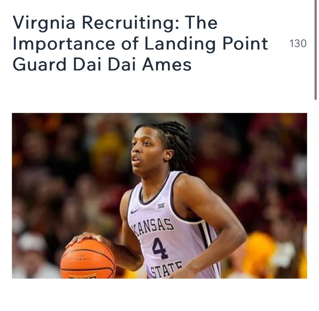 How bad does Virginia need to land a point guard? 

Dai Dai Ames is a great candidate, it’s about time we talk about it.
 
Article coming soon 👀

@ACUMENSG7 
#TheGoodGuys