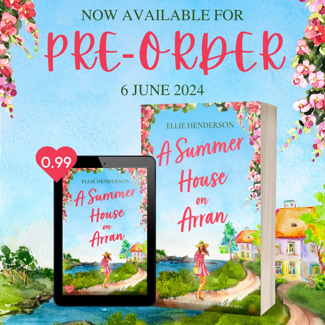 Thrilled to share the news that my latest book, A Summer House on Arran, will be published on June 6! Thanks to the lovely Jarmila for another beautiful cover! Huge thanks to everyone for their support @ChocLituk You can pre-order the ebook here now! amzn.eu/d/hI2x9H2