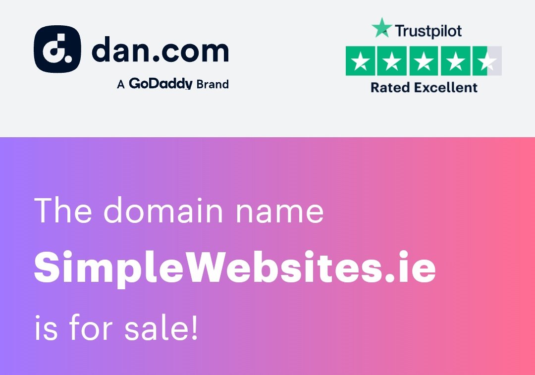 SimpleWebsites.ie 👨‍💻👩‍💻

#webdesign #webdesignireland #websites #domainsforsale #domainname #ireland