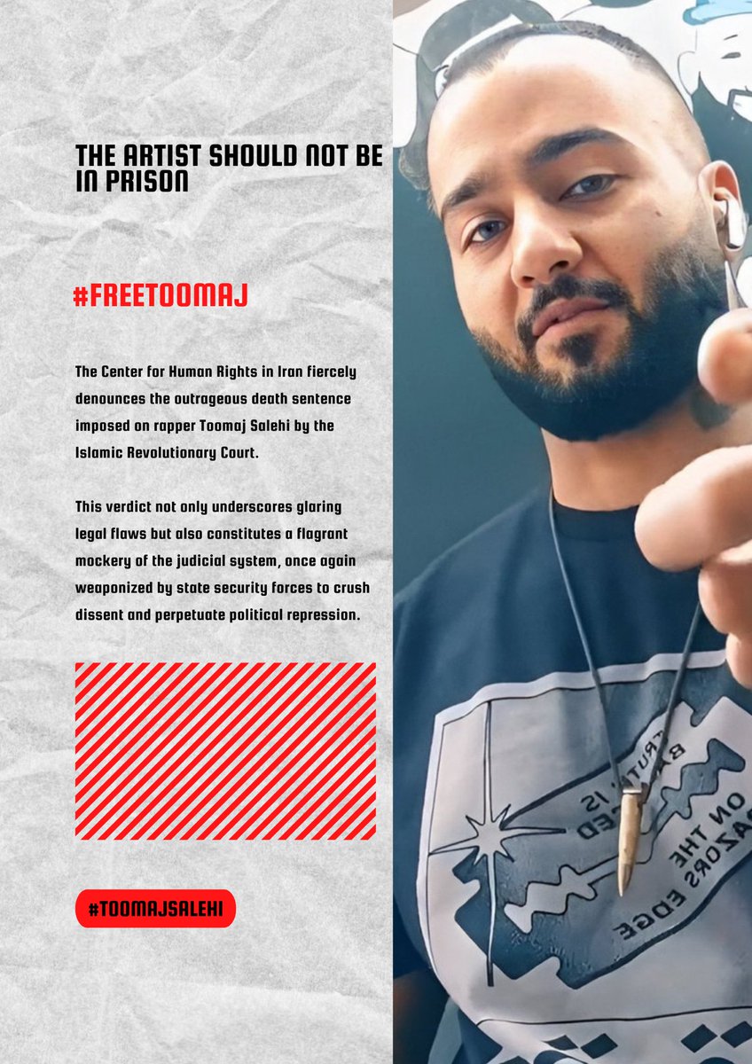 Freedom of expression is the most fundamental right of a human being.' Tomaj has been sentenced to death solely for his tweets!!This unjust verdict must be revoked, and Tomaj must be set free. We need you to be his voice
#TomajSalehi 
#FreeToomaj
#ArtisticFreedom #Eurovision2024