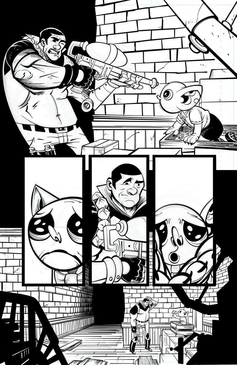 Page 7! Oh, I forgot to spot blacks on that glove in panel three... Dammit, anyway