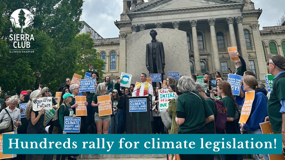 BREAKING: Hundreds of activists rallied outside of the Capitol today in support of the @ILCleanJobs Platform—legislation that would double down on IL’s bold climate policy & secure a more equitable, affordable & healthy future for all Illinoisans. sierraclub.org/illinois/blog/…