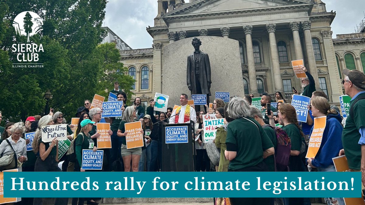 BREAKING: Hundreds of activists rallied outside of the Capitol today in support of the <a href="/ILCleanJobs/">Illinois Clean Jobs</a> Platform—legislation that would double down on IL’s bold climate policy &amp; secure a more equitable, affordable &amp; healthy future for all Illinoisans.
sierraclub.org/illinois/blog/…